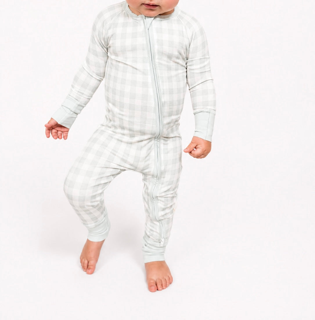 green gingham zippy