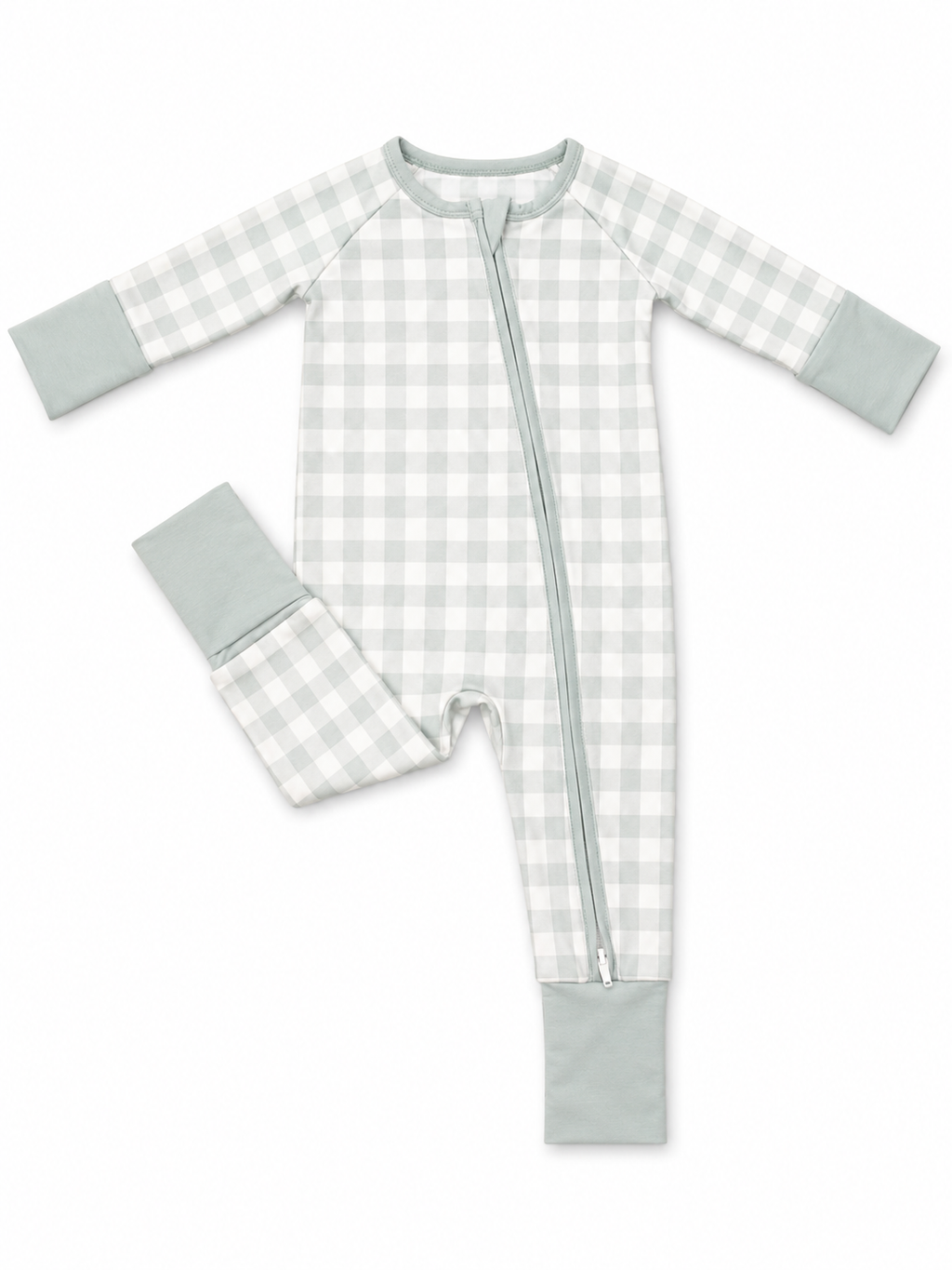 green gingham zippy