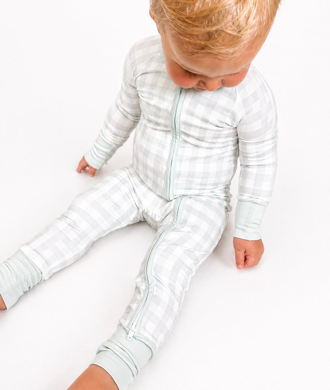 green gingham zippy